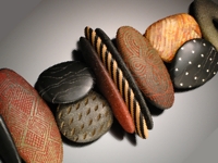 Kathleen Dustin Polymer Clay Carved Stone Bracelet